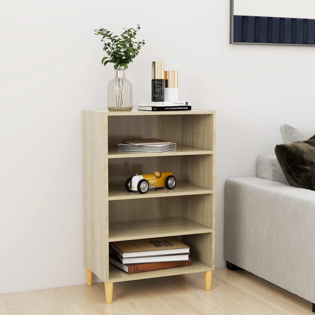 HKH Aparador en aglomerado, madera maciza de eucalipto 57 x 35 x 90 cm - Roble Sonoma