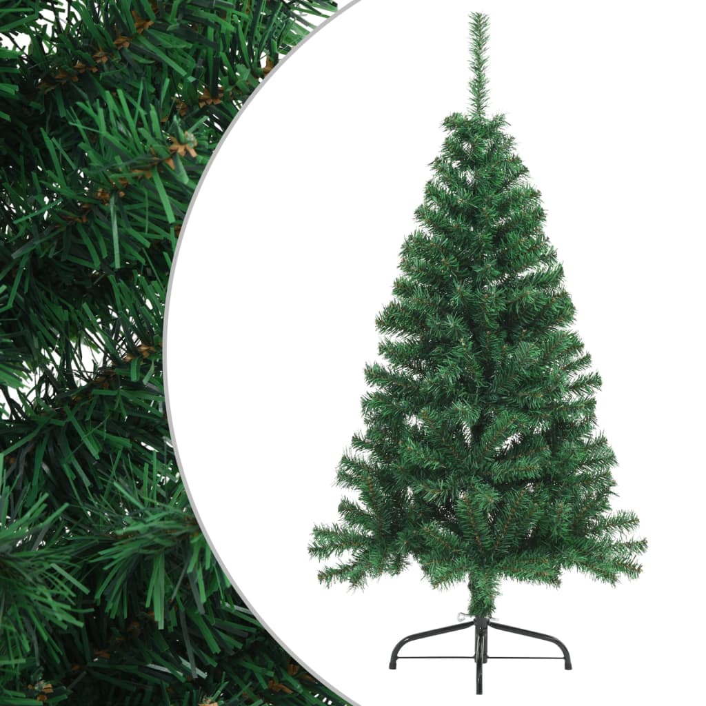 HKH Medio Árbol de Navidad Artificial con Soporte Verde de PVC