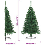 HKH Meia Árvore de Natal Artificial com Suporte Verde em PVC