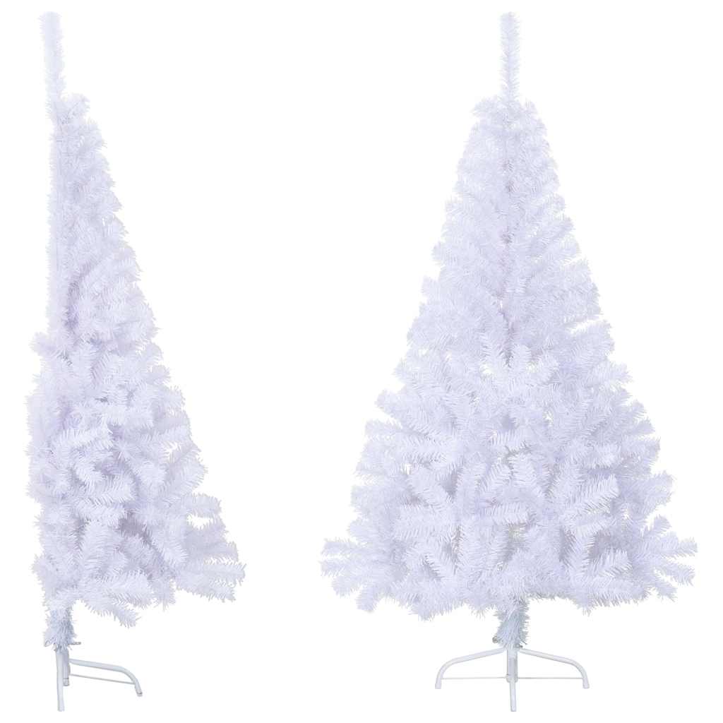 HKH Meia Árvore de Natal Artificial com Suporte Branco em PVC