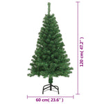 HKH Árvore de Natal Artificial com Ramos Grossos Verde em PVC