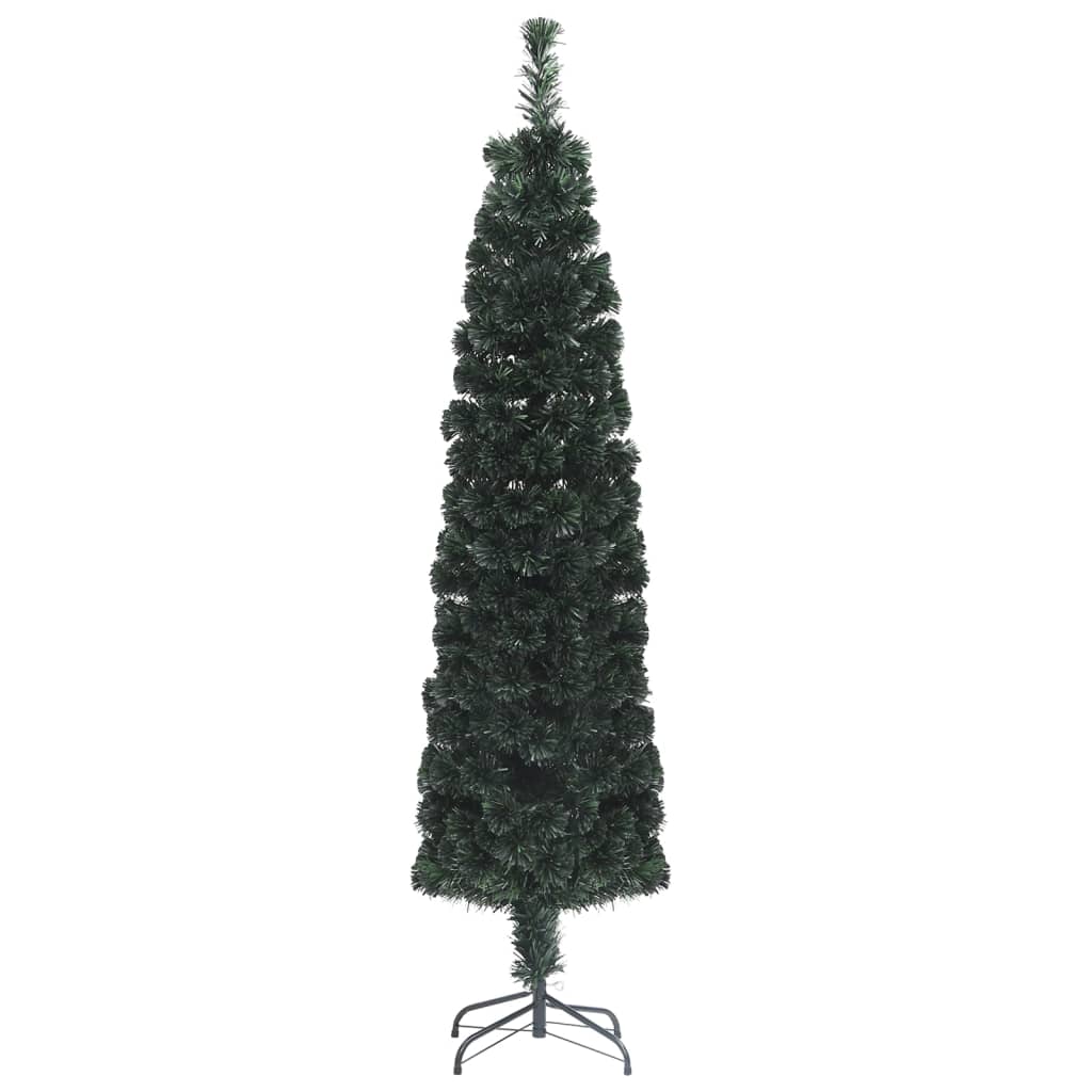 HKH Árbol de Navidad Artificial Delgado con Soporte Fibra Óptica