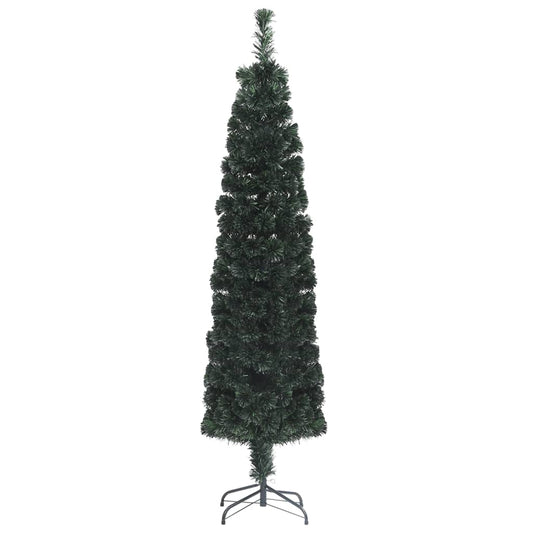 HKH Árvore de Natal Artificial Fina com Suporte Fibra Ótica