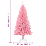 HKH Árvore de Natal Artificial com Suporte Rosa em PVC