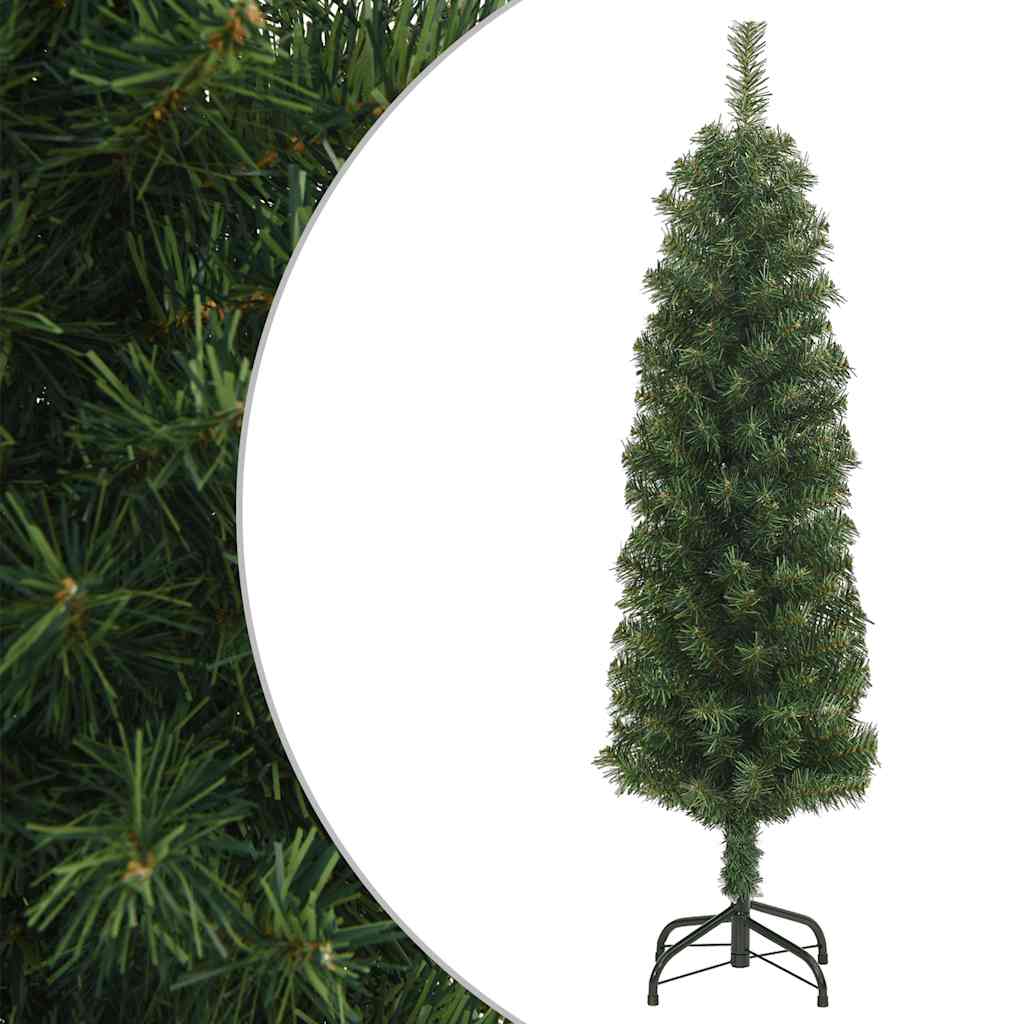 HKH Árvore de Natal Artificial Fina com Suporte Verde em PVC