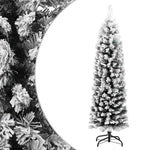 HKH Árvore de Natal Artificial Fina com Neve Verde em PVC