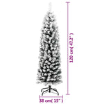 HKH Árvore de Natal Artificial Fina com Neve Verde em PVC