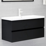 Mueble bajo lavabo HKH con lavabo integrado - Negro