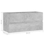 HKH Mueble de Lavabo + Lavabo Encimera Integrada de Cemento - Gris
