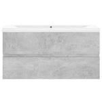 HKH Mueble de Lavabo + Lavabo Encimera Integrada de Cemento - Gris