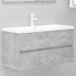 HKH Mueble de Lavabo + Lavabo Encimera Integrada de Cemento - Gris
