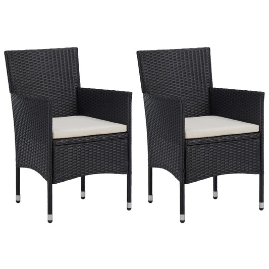 HKH 3 Pcs Conjunto de Jantar para Jardim - Preto