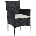HKH 3 Pcs Conjunto de Jantar para Jardim - Preto