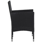 HKH 3 Pcs Conjunto de Jantar para Jardim - Preto