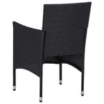 HKH 3 Pcs Conjunto de Jantar para Jardim - Preto