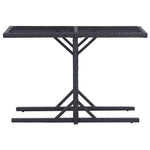 HKH 3 Pcs Conjunto de Jantar para Jardim - Preto