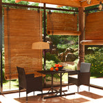 HKH 3 Pcs Conjunto de Jantar para Jardim - Preto