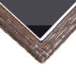 HKH 3 Pcs Conjunto de Jantar para Jardim Castanho - Marrom