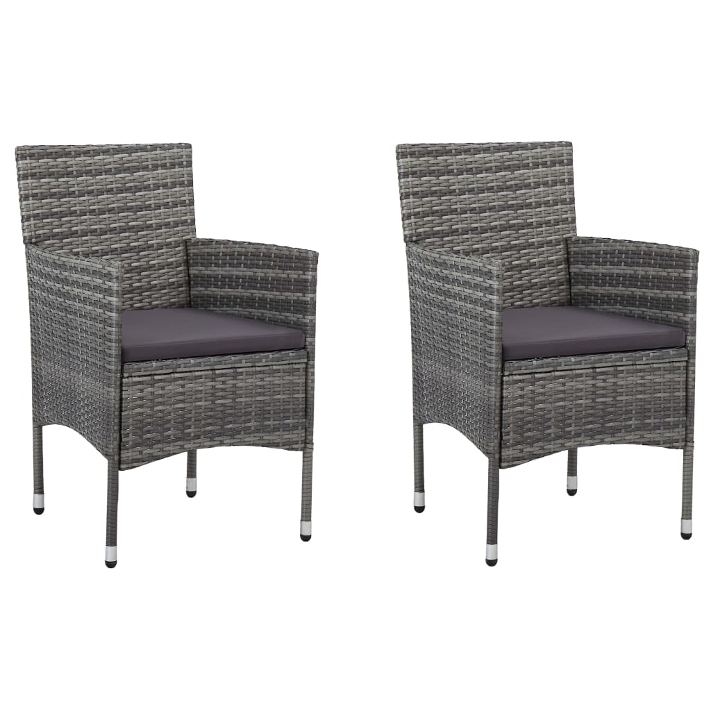 HKH 3 piezas Conjunto de Comedor para Jardín Gris - Ceniza