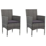 HKH 3 Pcs Conjunto de Jantar para Jardim Cinzento - Cinzeto
