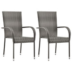 HKH 3 Pcs Conjunto de Jantar para Jardim - Cinzento