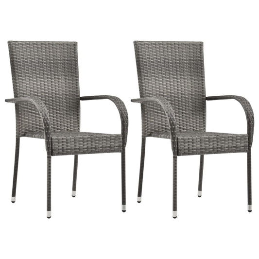 HKH 3 Pcs Conjunto de Jantar para Jardim - Cinzento