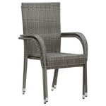 HKH 3 Pcs Conjunto de Jantar para Jardim - Cinzento