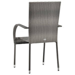 HKH 3 Pcs Conjunto de Jantar para Jardim - Cinzento