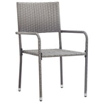 HKH 3 Pcs Conjunto de Jantar para Jardim - Cinzento