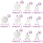 HKH Conjunto de 100 Bolas de Natal - Branco