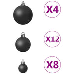 HKH Conjunto de 100 Bolas de Natal - Preto