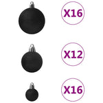 HKH Conjunto de 100 Bolas de Natal - Preto