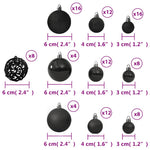 HKH Conjunto de 100 Bolas de Natal - Preto