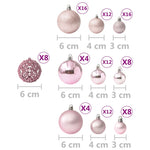 HKH Conjunto de 100 Bolas de Natal - Rosa