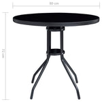 HKH 5 Pcs Conjunto de Jantar para Jardim Alumínio e Textilene - Preto