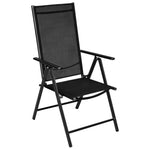 HKH 5 Pcs Conjunto de Jantar para Jardim Alumínio e Textilene - Preto