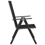 HKH 5 Pcs Conjunto de Jantar para Jardim Alumínio e Textilene - Preto