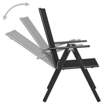 HKH 5 Pcs Conjunto de Jantar para Jardim Alumínio e Textilene - Preto