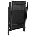 HKH 5 Pcs Conjunto de Jantar para Jardim Alumínio e Textilene - Preto