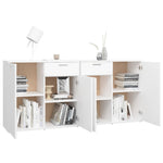 HKH Aparador em Contraplacado com 4 Portas e 2 Gavetas 80 X 36 X 75 Cm - Branco