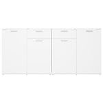 HKH Aparador em Contraplacado com 4 Portas e 2 Gavetas 80 X 36 X 75 Cm - Branco