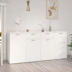 HKH Aparador em Contraplacado com 4 Portas e 2 Gavetas 80 X 36 X 75 Cm - Branco