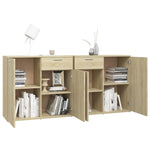 Aparador de Contrachapado HKH con 4 Puertas y 2 Cajones 80 X 36 X 75 Cm - Roble Sonoma
