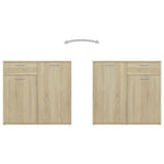 Aparador de Contrachapado HKH con 4 Puertas y 2 Cajones 80 X 36 X 75 Cm - Roble Sonoma