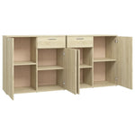 Aparador de Contrachapado HKH con 4 Puertas y 2 Cajones 80 X 36 X 75 Cm - Roble Sonoma