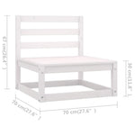 HKH 3 Pcs Conjunto Lounge de Jardim C/ Almofadões Pinho Maciço - Branco