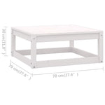 HKH 3 Pcs Conjunto Lounge de Jardim C/ Almofadões Pinho Maciço - Branco