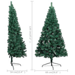 HKH Meia Árvore Natal Artificial Pré-Iluminada com Bolas - Verde