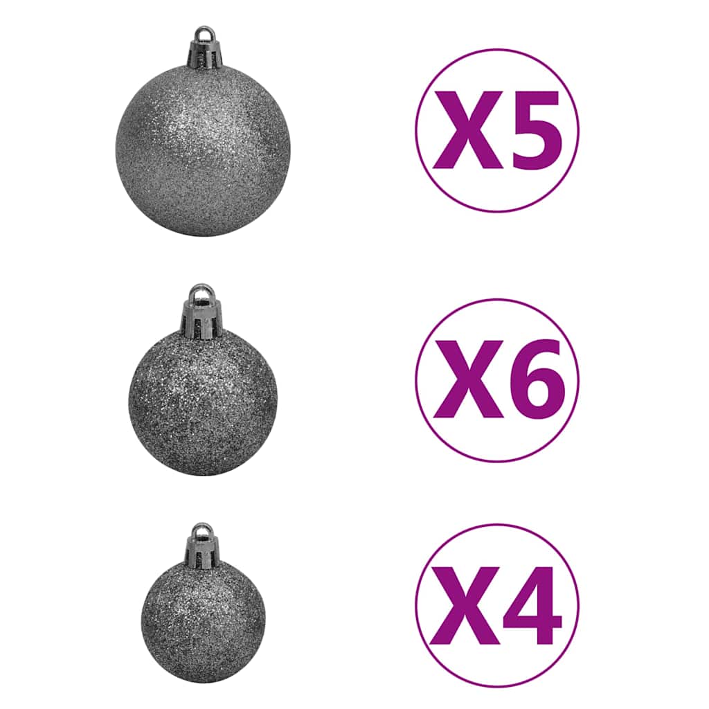HKH Meia Árvore Natal Artificial Pré-Iluminada com Bolas - Branco
