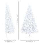 HKH Meia Árvore Natal Artificial Pré-Iluminada com Bolas - Branco